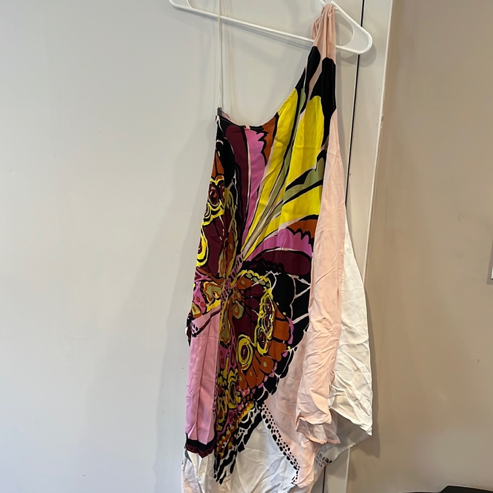 Free people butterfly dress! One shoulder